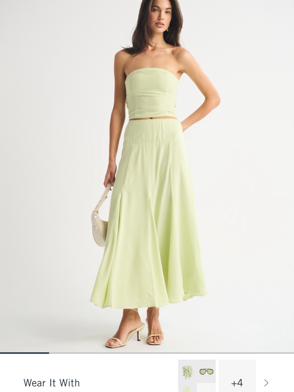 NWT Abercrombie & Fitch Light Lime Maxi Skirt size Medium